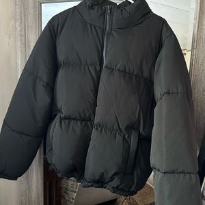 Forever 21 Charcoal Puffer Coat